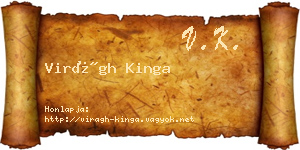 Virágh Kinga névjegykártya